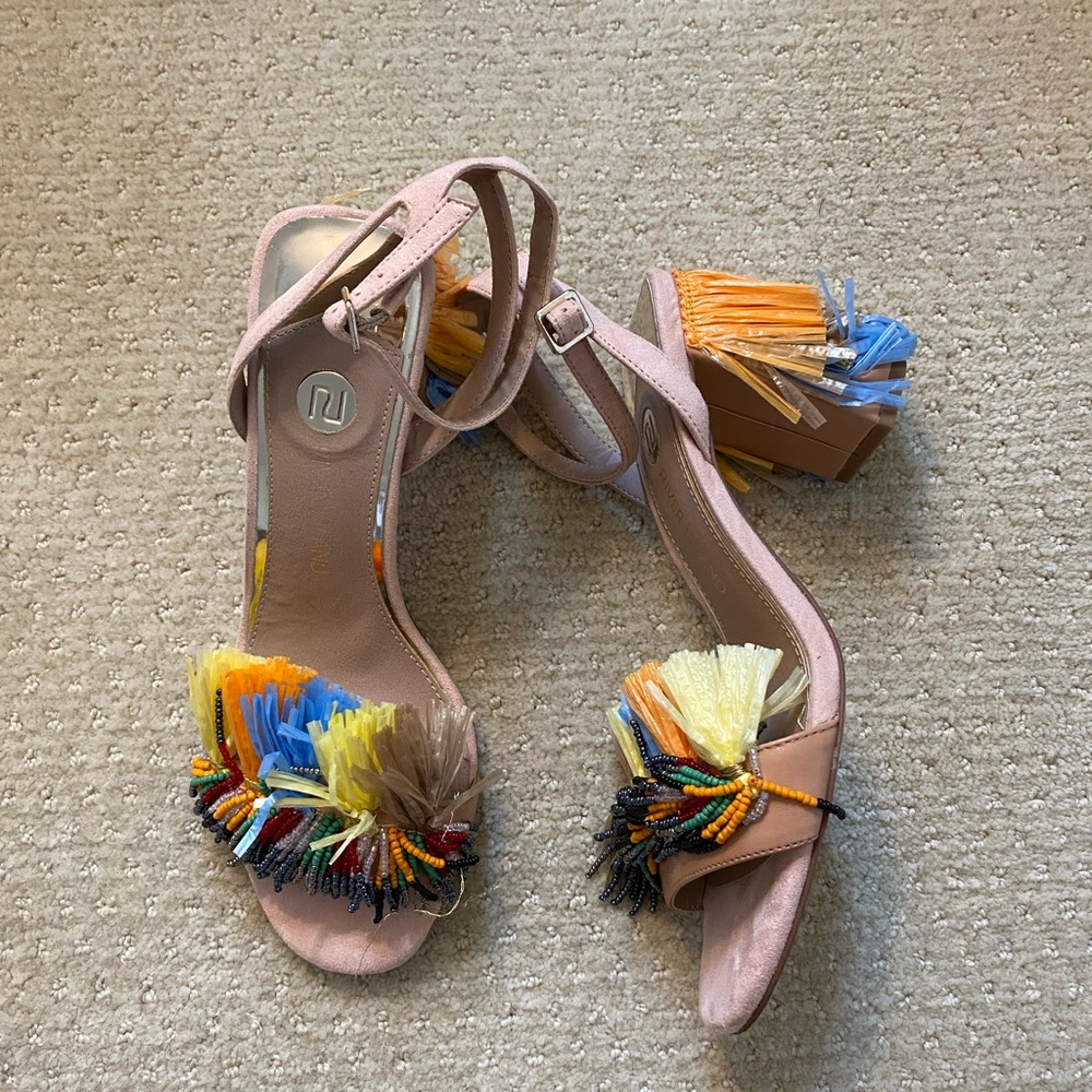 ASOS Multicolor Fringe Heels - Picture 3 of 3